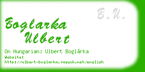boglarka ulbert business card
