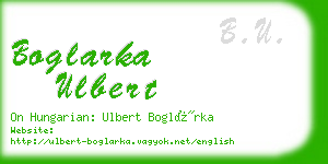 boglarka ulbert business card